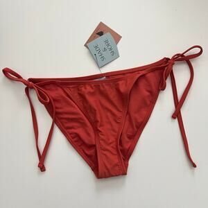 Sun & Shore string bikini bottom low rise high leg cheeky burnt orange